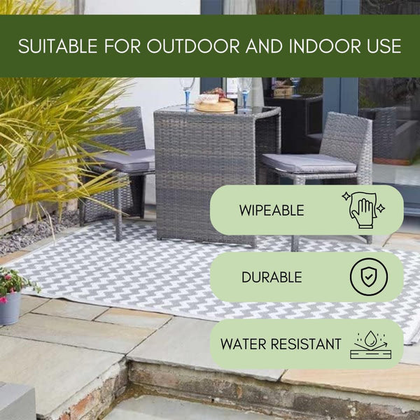 Indoor outdoor geometric garden rug