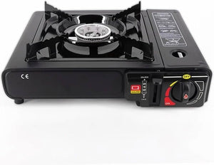 Portable butane camping stove with carry case