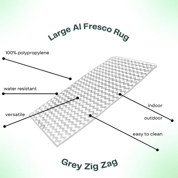 Grey outdoor carpet for patio furniture