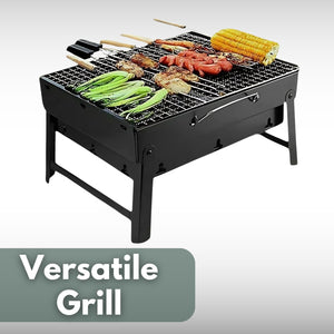 Foldable charcoal BBQ for picnics and camping