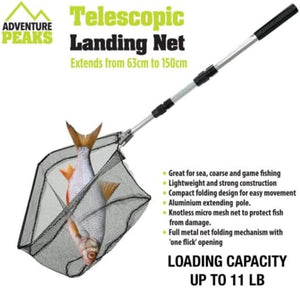 Rubber-coated fishing net protecting fish during landing.
