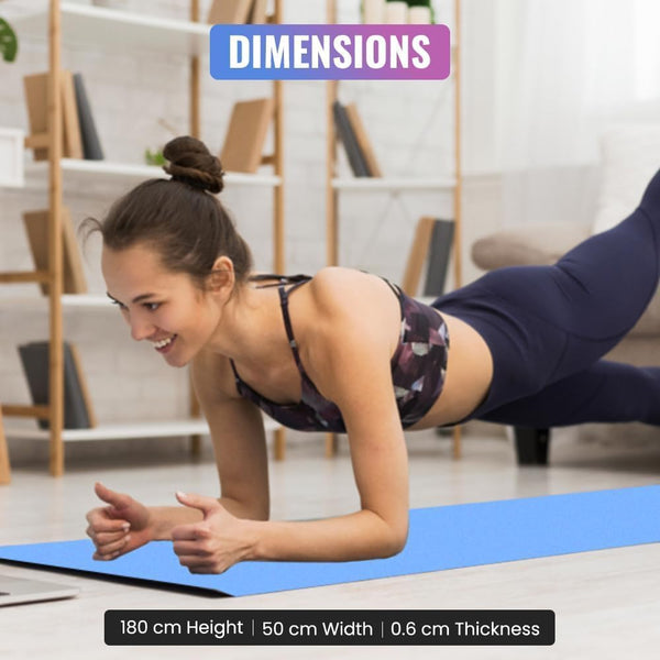 Blue foam mat for Pilates exercises