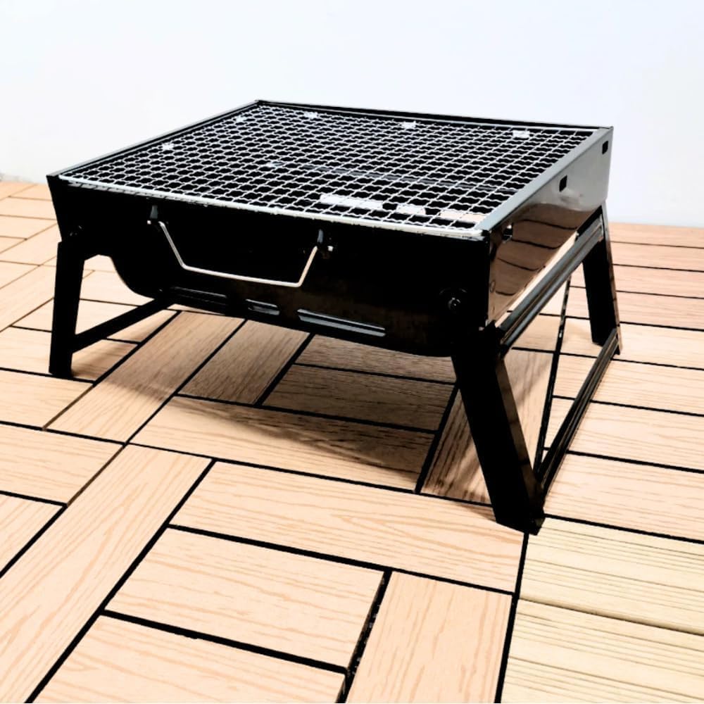 Foldable portable charcoal BBQ grill for camping