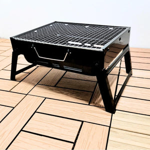 Foldable portable charcoal BBQ grill for camping