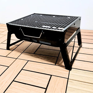 Portable foldable charcoal BBQ grill for camping