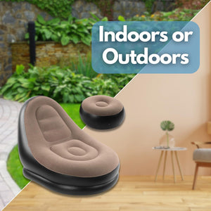 Inflatable chair for festivals and camping.