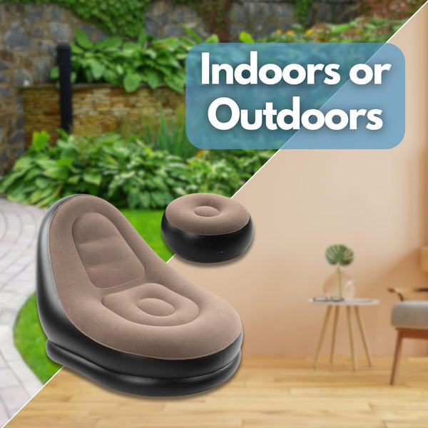 Inflatable chair for festivals and camping.