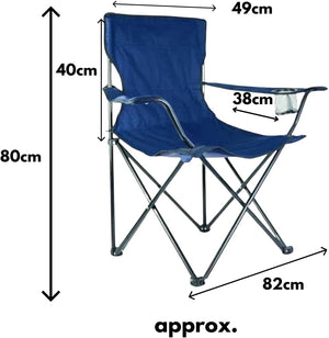 Portable outdoor folding chair with carry bag