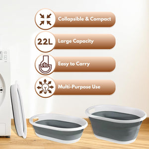 Silicone folding clothes hamper basket.