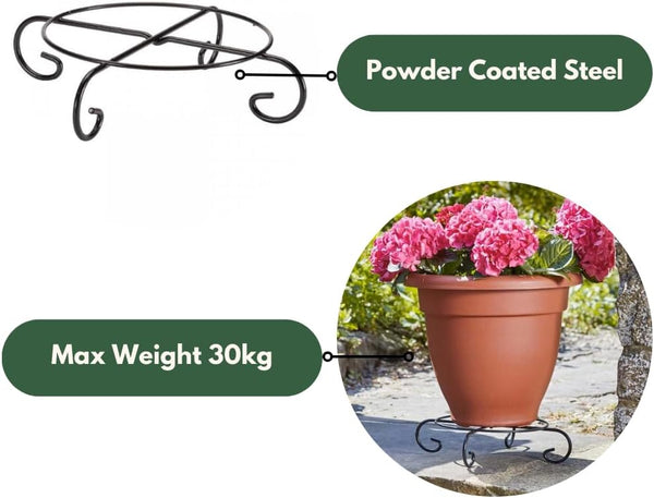 Rust resistant metal stand for garden pots