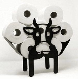 Novelty animal toilet roll stand displayed beside a toilet