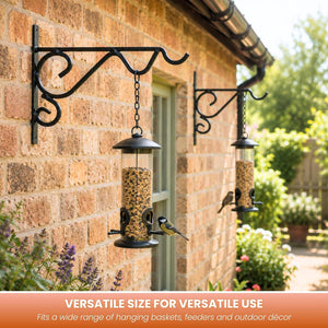 Black metal hanging planter brackets