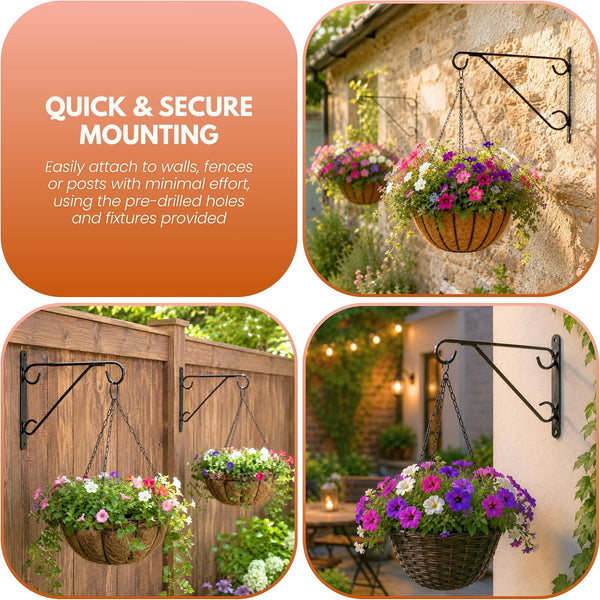 Heavy duty wall mounted plant hangers