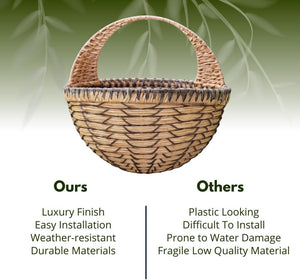 Decorative wicker effect wall planter