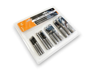 Durable black hollow punches for workshop use.
