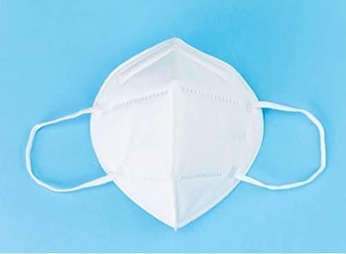 White KN95 protective face masks with ear loops