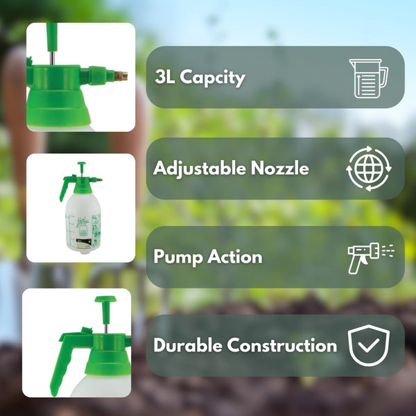 Lightweight plastic pressure sprayer for outdoor cleaning