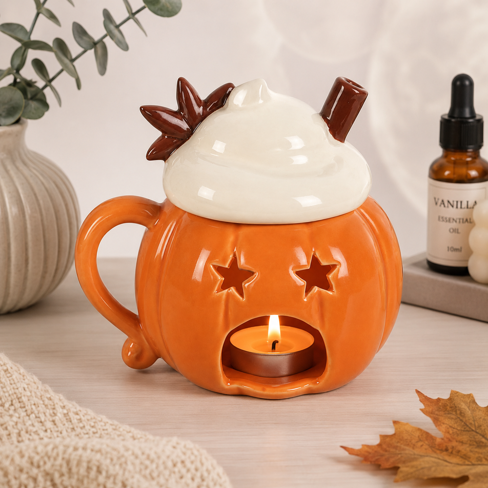 Ceramic pumpkin oil and wax melt burner