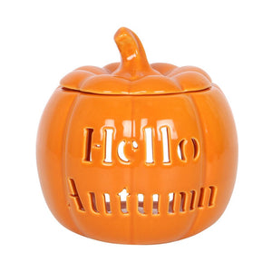 Ceramic pumpkin fragrance burner for seasonal home décor