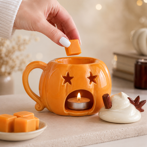 Ceramic pumpkin tealight burner for wax melts
