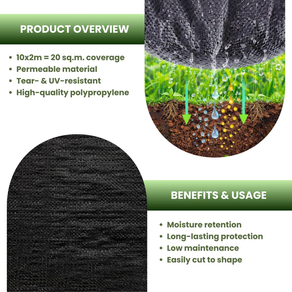 Weed barrier membrane prepared for driveway installation