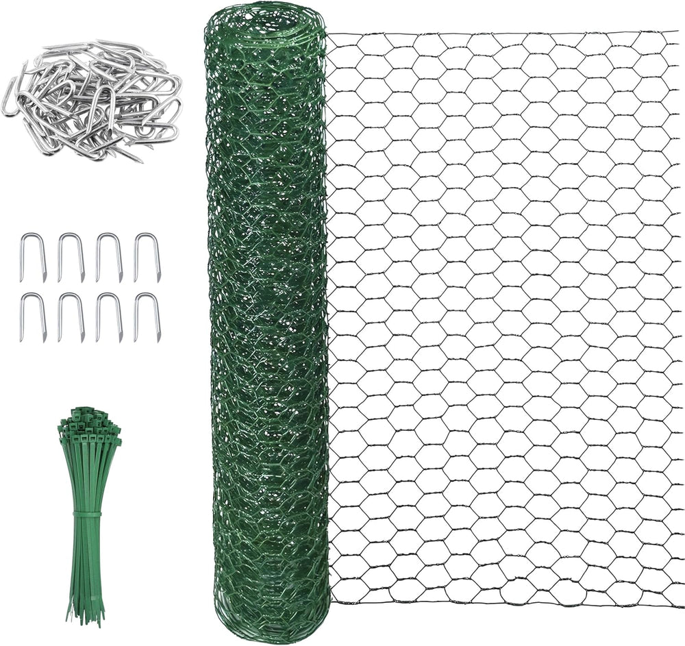 Green PVC coated chicken wire mesh