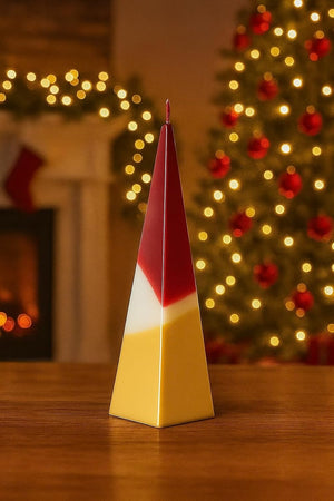 tall pyramid Christmas candle