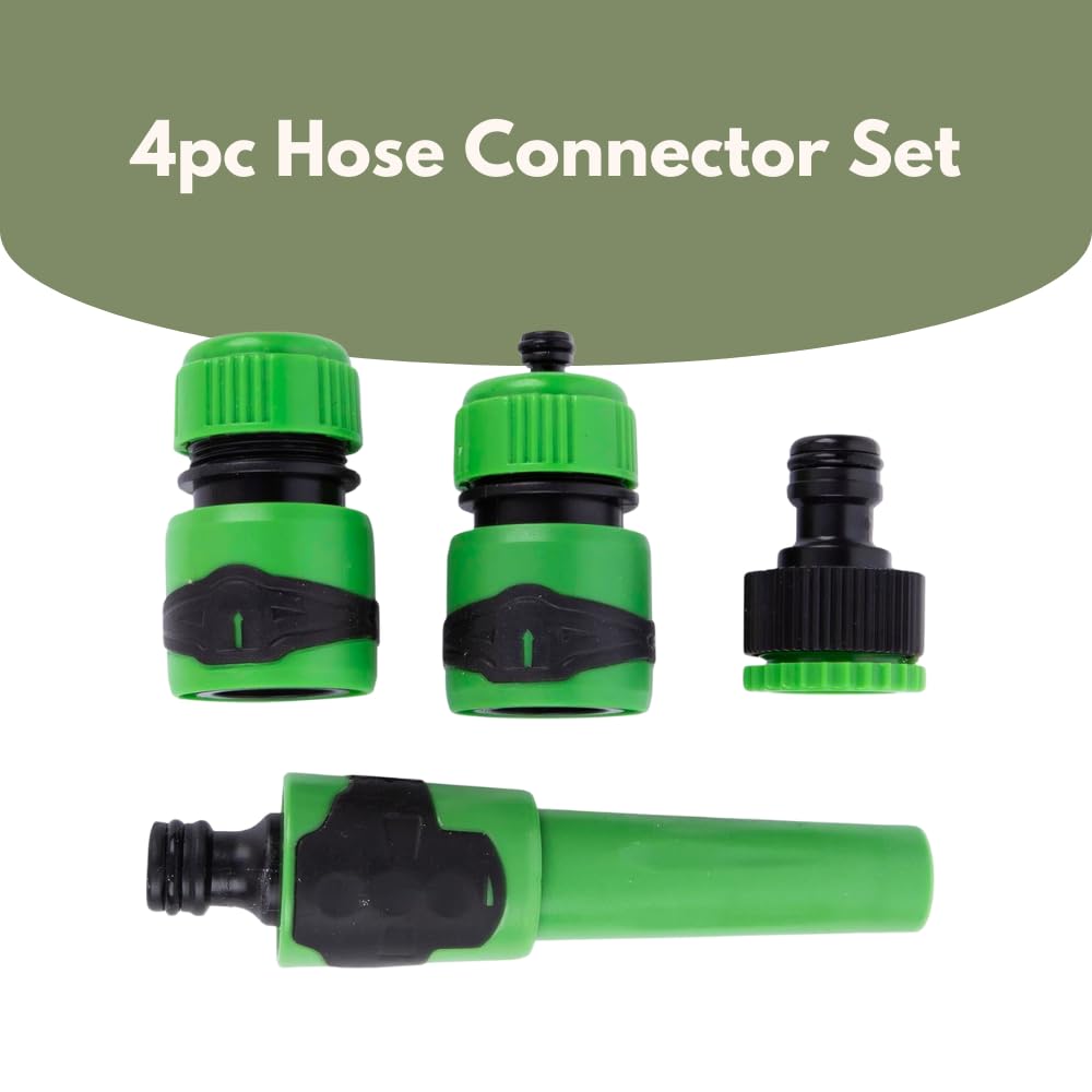 Four piece garden hose connector set.