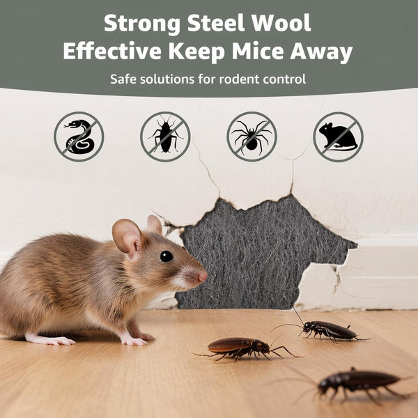 Steel wool barrier for mice and rats
