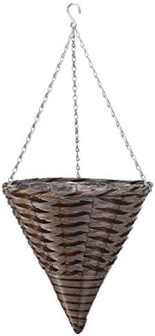 Pre-lined hanging planter for outdoor flowers