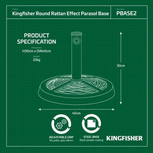 Heavy-duty outdoor umbrella base for BBQ areas