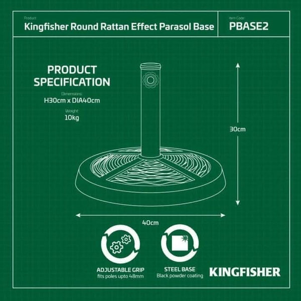 Heavy-duty outdoor umbrella base for BBQ areas