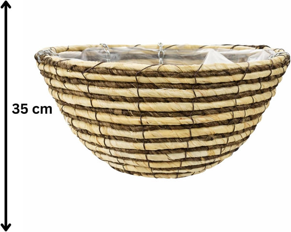 wicker hanging planter