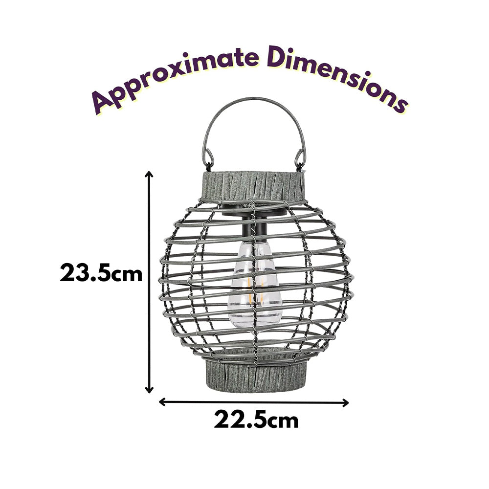 Slate rattan solar LED lantern
