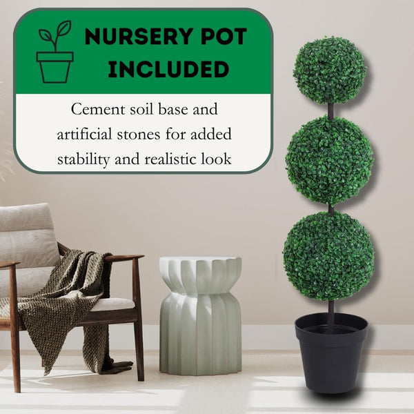 Artificial boxwood trees for porch and decking