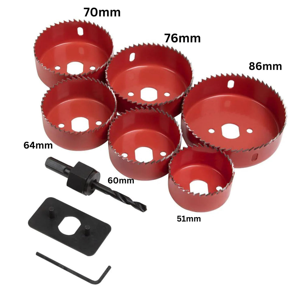 9 piece downlight hole saw set