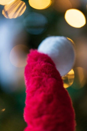 Traditional red Christmas gonk ornament