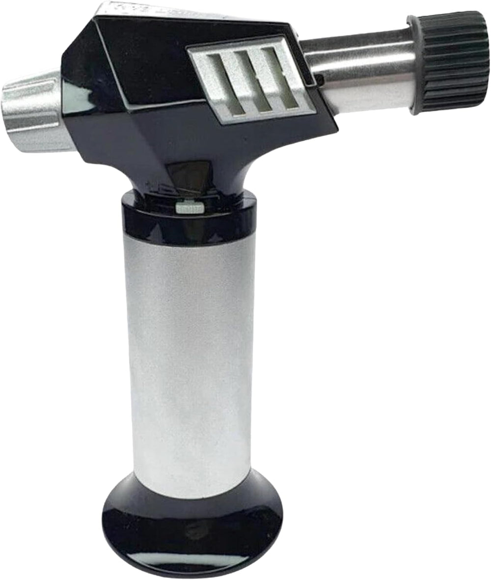Refillable butane gas blow torch with adjustable flame