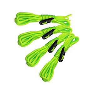 Reflective tent guy ropes with adjustable camping tensioners