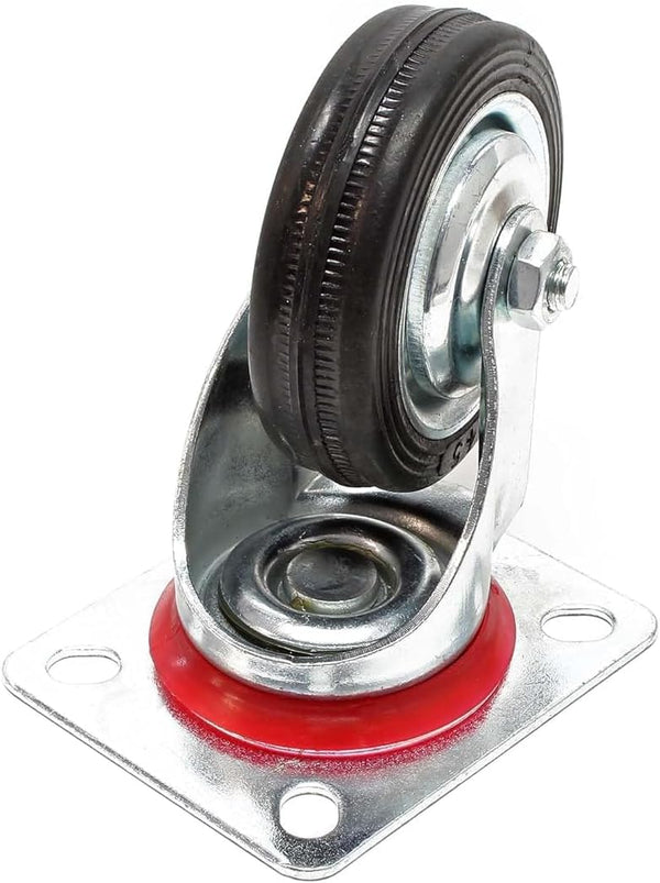 Rubber wheel for trolley and cart
