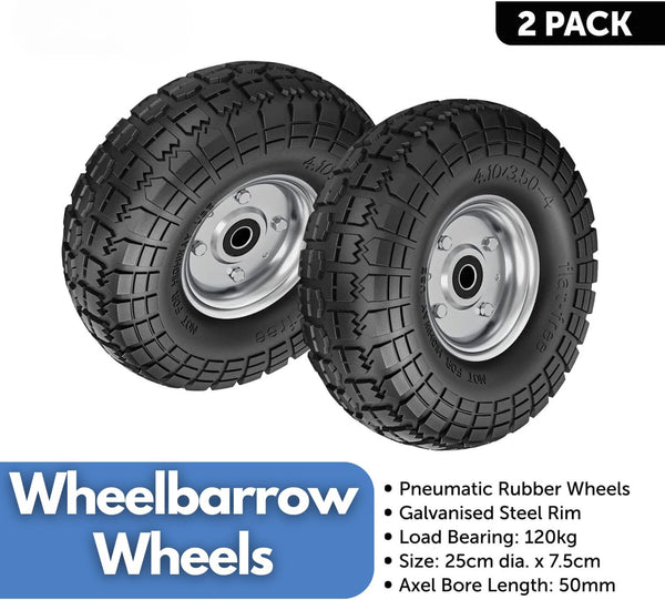 Wheelbarrow replacement tyres with shock absorbing construction