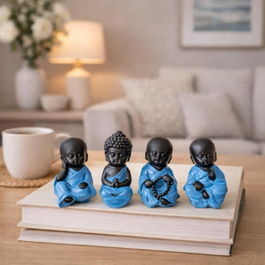 Premium Buddha ornament set displayed in a garden