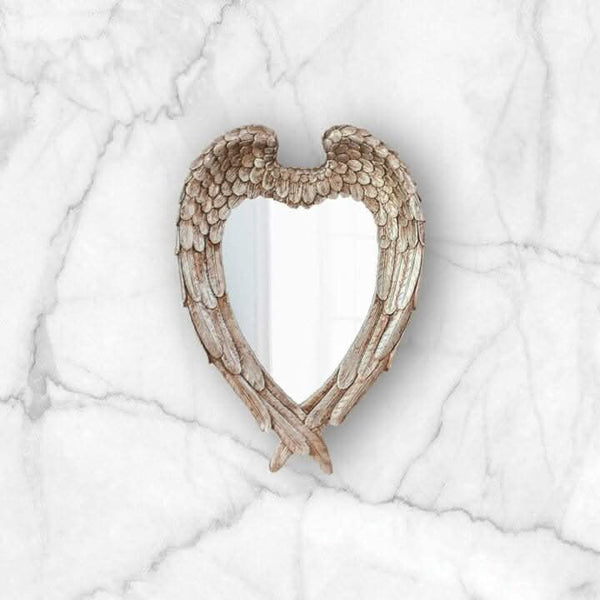 Silver resin angel wing wall decoration