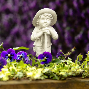 Waterproof resin boy and girl garden ornaments