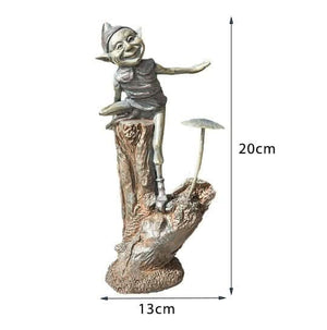 Bronze effect fairy statue displayed on patio