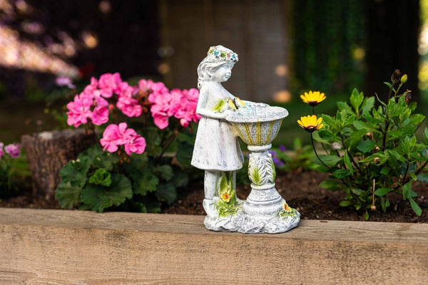 Decorative fairy bird bath for garden