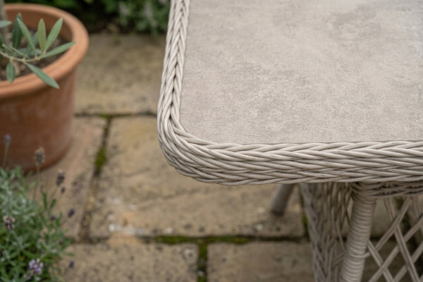 Greige wicker outdoor seating set