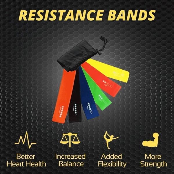 Portable resistance band set for home gym and travel