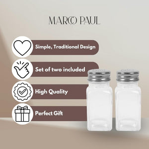 Classic glass condiment shakers for restaurant tables
