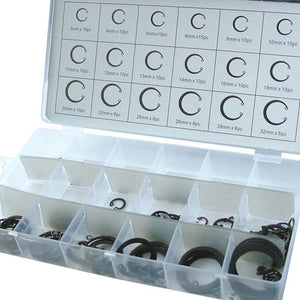 Carbon steel circlip collection for mechanical repairs